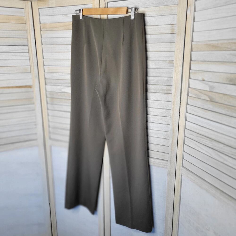 Nic + Zoe Size 6 Womens Trouser Slacks Straight Leg Green Pants High Rise